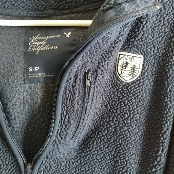 Navy Shearling Hoodie - Picture 3 of 3